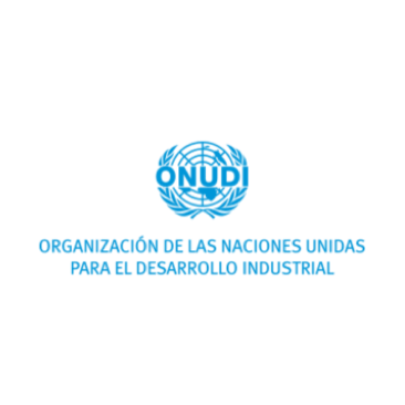 Logo de la Organización de las Naciones Unidas para el Desarrollo Industrial de color azul aguamarina.
